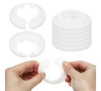 PATIKIL 35mm Plumbing Cover Plates, 9 PCS Wall Split Flange Pipe Cover Decoration Escutcheon Plate Collar Flange Water Pipe Cover Decoration PP Plastic for Wall Pipe Tube Hole, White