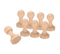 PATIKIL 35mm Stamp Wood Round Handle, 8 Pack Wooden Knobs Stamp Mounts Drawer Pulls for Stamp Making DIY Crafting Scrapbooking, Brown