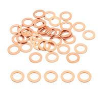 PATIKIL 35PCS M10 Copper Washers, M10x16x1.5mm Copper Crush Washer Metric Flat Washers Sealing Washers Assortment Kit Oil Drain Plug Gasket Ring for Automotive Battery Vehicles Screws Bolt