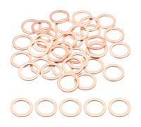 PATIKIL 35PCS M16 Copper Washers, M16x22x1.5mm Copper Crush Washer Metric Flat Washers Sealing Washers Assortment Kit Oil Drain Plug Gasket Ring for Automotive Battery Vehicles Screws Bolt
