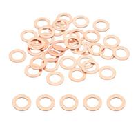 PATIKIL 35PCS M8 Copper Washers, M8x13x1mm Copper Crush Washer Metric Flat Washers Sealing Washers Assortment Kit Oil Drain Plug Gasket Ring for Automotive Battery Vehicles Screws Bolt