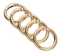PATIKIL 35x25x5mm Spring Gate O Rings, 5 Pack Round Snap Clip Zinc Alloy for Keyrings Buckle, Light Gold