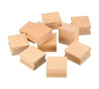 PATIKIL 35x35mm Blank Wood Rubber Stamp Mounts, 10 Pack Wooden Rubber Stamp Handle Hard Wooden Blocks for Stamp Making DIY Crafting Style 2, Brown