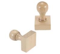 PATIKIL 35x35mm Wooden Stamp Round Handle, 2 Pcs Wooden Stamp Mounts Beech Wood Blank Seal for DIY Making Crafting Scrapbooking Card Diary, Wood Color
