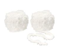 Patikil 35yds Faux Fur Yarn, 2 Skeins Fuzzy Crochet Fluffy Soft Chunky Polyester Plush Fur Eyelash for Crocheting Knit Blanket Rug Sweater Scarf Hat Bear Craft, Beige White