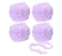 PATIKIL 35yds Faux Fur Yarn, 4 Skeins Fuzzy Yarn Crochet Fluffy Yarn Soft Chunky Polyester Plush Fur Eyelash for Crocheting Knit Blanket Rug Sweater Scarf Hat Bear Craft, Lilac Purple