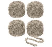 PATIKIL 35yds Faux Fur Yarn, 4 Skeins Fuzzy Yarn Crochet Fluffy Yarn Soft Chunky Polyester Plush Fur Eyelash for Crocheting Knit Blanket Rug Sweater Scarf Hat Bear Craft, Khaki