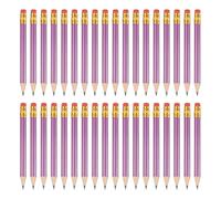 PATIKIL 36 Pack HB Pencils, 4inch Short Wood Graphite Pencils Thick Portable Golf Scoring Mini Pre Sharpened Erasable Pen with Eraser Bulk for Sport Games Meeting Office Writing, Purple