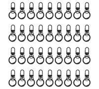 PATIKIL 36 Pcs Lobster Claw Clasp, Colorful Metal Keychain Clasp Swivel Hooks with Spring Key Rings Trigger Clips for Bag Door Key Chains DIY Craft Jewelry Making, Black