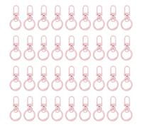PATIKIL 36 Pcs Lobster Claw Clasp, Colorful Metal Keychain Clasp Swivel Hooks with Spring Key Rings Trigger Clips for Bag Door Key Chains DIY Craft Jewelry Making, Light Pink