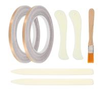 PATIKIL 36 Yard 1/4 Inch Copper Foil Tape,2 Roll Black Back Copper Tape with Single-Sided Conductive Stained Glass Foil Tool with Scraper and Brush for Stained Tools DIY Crafting