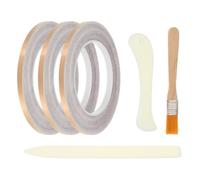 PATIKIL 36 Yard 1/4 Inch Copper Foil Tape,3 Roll Black Back Copper Tape with Single-Sided Conductive Stained Glass Foil Tool with Scraper and Brush for Stained Tools DIY Crafting