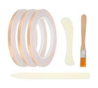 PATIKIL 36 Yard 1/4 Inch Copper Foil Tape,3 Roll Copper Tape with Single-Sided Conductive Stained Glass Foil Tool with Scraper and Brush for Stained Tools DIY Crafting