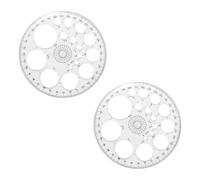 PATIKIL 360-Degree Plastic Protractor, 2Pcs Circle Template Circle Ruler Drafting Math Geometry Tool Set for Office Supplies Math Drawing Tools Design Angle Measurement, Transparent