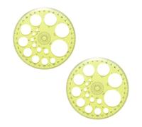 PATIKIL 360-Degree Plastic Protractor, 2Pcs Circle Template Circle Ruler Drafting Math Geometry Tool Set for Office Supplies Math Drawing Tools Design Angle Measurement, Yellow