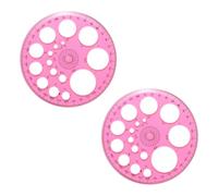 PATIKIL 360-Degree Plastic Protractor, 2Pcs Circle Template Circle Ruler Drafting Math Geometry Tool Set for Office Supplies Math Drawing Tools Design Angle Measurement, Red