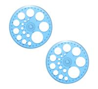 PATIKIL 360-Degree Plastic Protractor, 2Pcs Circle Template Circle Ruler Drafting Math Geometry Tool Set for Office Supplies Math Drawing Tools Design Angle Measurement, Blue