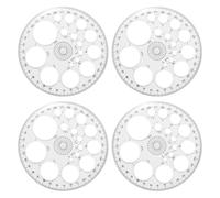 PATIKIL 360-Degree Plastic Protractor, 4Pcs Circle Template Circle Ruler Drafting Math Geometry Tool Set for Office Supplies Math Drawing Tools Design Angle Measurement, Transparent
