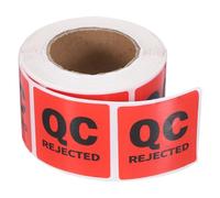 PATIKIL 360 Pcs 1 Roll Adhesive QC Rejected Label Stickers, 1.5 Inch Square Inventory Control Labels Quality Control Stickers for Warehouse Management Inspection Organization, Red