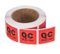 PATIKIL 360 Pcs 1 Roll Adhesive QC Rejected Label Stickers, 1 Inch Square Inventory Control Labels Quality Control Stickers for Warehouse Management Inspection Organization, Red