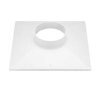 PATIKIL 360mm to 150mm Duct Connector Flange, Plastic Square to Round Straight Ceiling Diffuser Adapter for Air Heating Cooling Ventilation System HVAC Exhaust Fan Dryer Vent, White