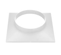 PATIKIL 360mm to 250mm Duct Connector Flange, Plastic Square to Round Straight Ceiling Diffuser Adapter for Air Heating Cooling Ventilation System HVAC Exhaust Fan Dryer Vent, White