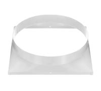 PATIKIL 360mm to 350mm Duct Connector Flange, Plastic Square to Round Straight Ceiling Diffuser Adapter for Air Heating Cooling Ventilation System HVAC Exhaust Fan Dryer Vent, White