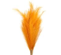 PATIKIL 37.8in Tall Pampas Decor, 7pcs Large Artificial Pampas Bulk Long Fluffy Faux Grass Dried for Home Boho Decor Vase Wedding Wall Ground, Orange