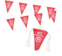 PATIKIL 37ft Pennant Banner Flags, No Parking Warning Flagging Banner Safety Flag Barrier Signs for Perimeter Making Traffic Control Party Events, 15 Flags Red