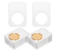PATIKIL 37mm Coin Slab Display Holder, 10Pcs Clear Coin Case Storage Plastic Four-Point Box for Coin Collectors Collection Protection Organize