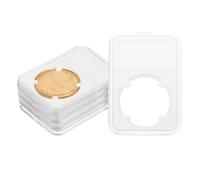 PATIKIL 37mm Coin Slab Display Holder, 5Pcs Clear Coin Case Storage Plastic Four-Point Box for Coin Collectors Collection Protection Organize