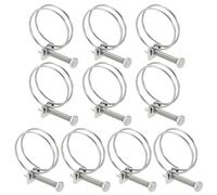 PATIKIL 38-42mm Adjustable Double Wire Hose Clamp, 10 Pcs 304 Stainless Steel Wire Hose Clips Pipe Tube Clamps for Dust Collection Rubber PVC Pool Pump Hose