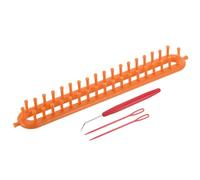 PATIKIL 38 Hooks 36cm Knitting Loom Machines Kit, Dense Teeth Darning Weave Tool with Accessories for Scarf Sweater Shawl Blankets Mending Weaving Stitching, Yellow