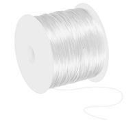 PATIKIL 38 Yard Stretchy Bracelet String, 0.5mm Round Elastic String Stretch Crystal String Bead Cord for Bracelets Beading Jewelry Making, White