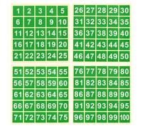PATIKIL 38mm Consecutive Number Stickers 1-100, Square Self-Adhesive Vinyl Number Decals for Inventory Storage Organizing, Locker, Toolbox, Bins, Indoor Outdoor, Green