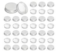 PATIKIL 38mm Metal Round Screw Lids, 54 Pcs Aluminum Mason Jar Lids Screw Top Caps for Lab Home Storage Jars Gallon Jugs Glass Snack Containers Liquid Storage, Silver Tone