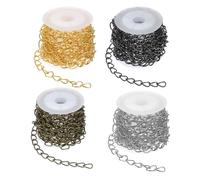 PATIKIL 39.4 Feet Unfinished Cable Chain, Round Link Chain Twisted 6.5mm for Jewelry Making DIY Necklace Bracelet Accessories, Gold/Silver/Bronze/Black