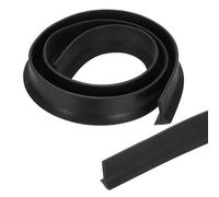 PATIKIL 39 Inch Collapsible Shower Threshold Water Dam Guard, Shower Stopper Barrier Self Adhesive Sink Splash Guards for Frameless Shower Door Bottom, Black (1.2" Wx0.6 T)
