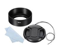 PATIKIL 39mm Lens Hood, Standard Focus Frosted Surface Anti-reflective Inside Hood with 52mm Lens Cap and Cloth for Camera Lens, Black for Nikon, for Fujifilm, for Pentax, for Leica