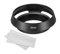 PATIKIL 39mm Lens Hood, Standard Vented Matte Surface Anti-reflective Inside Hood with Cleaning Cloth for Camera Lens, Black for Nikon, for Fujifilm, for Pentax, for Leica