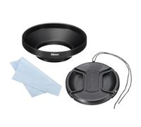 PATIKIL 39mm Lens Hood, Wide Angle Matte Surface Anti-reflective Inside Hood with 62mm Lens Cap and Cleaning Cloth for Camera Lens, Black for Nikon, for Fujifilm, for Pentax, for Leica