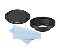 PATIKIL 39mm Lens Hood, Wide Angle Matte Surface Anti-reflective Inside Hood with Cap and Cleaning Cloth for Camera Lens, Black for Nikon, for Fujifilm, for Pentax, for Leica