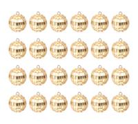 PATIKIL 3cm Cake Decoration Disco Balls, 24 Pcs Disco 4D Ball Cake Decorations 70s Disco Themed Cake Decorations for Birthday Party, Gold