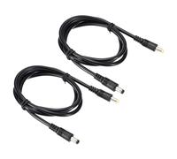 PATIKIL 3Ft 5.5 x 2.5mm Male to 5.5 x 2.1mm Male DC Power Cable, 2 Pcs 18AWG Wire Adapter Connector Charging Cord for DVR Router Surveillance Camera, Black
