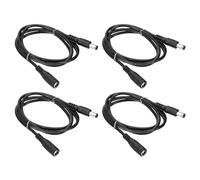 PATIKIL 3Ft Male to Female 5.5x2.5mm DC Power Extension Cable, 4 Pcs 24AWG Wire Adapter Connector Charging Cord for LED Strip DVR Router Camera, Black