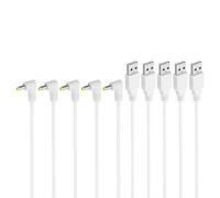 PATIKIL 3Ft USB 2.0 A Type Male to DC 4.0x1.7mm 90 Degree Angle Barrel Jack Power Cable, 5pcs Wire Adapter Connector Charging Cord for Fans Speaker Lamp White