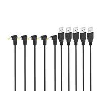 PATIKIL 3Ft USB 2.0 A Type Male to DC 4.0x1.7mm 90 Degree Angle Barrel Jack Power Cable, 5pcs Wire Adapter Connector Charging Cord for Fans Speaker Lamp Black