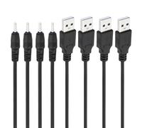PATIKIL 3Ft USB 2.0 A Type to DC 2.5x0.7mm Barrel Jack Power Cable, 4pcs Wire Adapter Connector Charging Cord for Fans Speaker Lamp, Black
