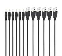 PATIKIL 3Ft USB 2.0 A Type to DC 2.5x0.7mm Barrel Jack Power Cable, 6pcs Wire Adapter Connector Charging Cord for Fans Speaker Lamp, Black