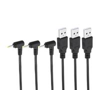 PATIKIL 3Ft USB to DC 2.5x0.7mm Barrel Jack Power Cord, 3 Pcs 90 Degree Angle 24AWG Wire Adapter Connector Charging Cord for Light Fans Speaker Table Lamp, Black